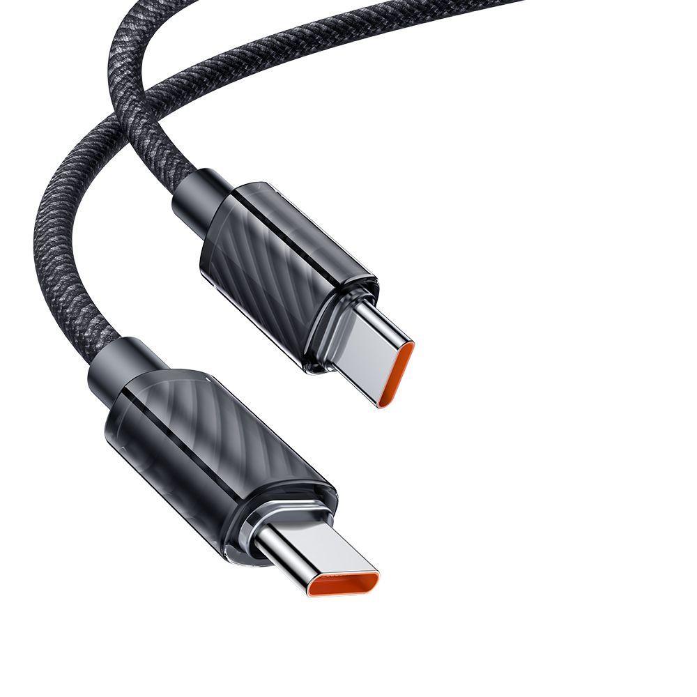 Mcdodo – datový kabel (CA-3670) – Type-C na Type-C, transparentní design, 100W, 5A, 1,2m – černý
