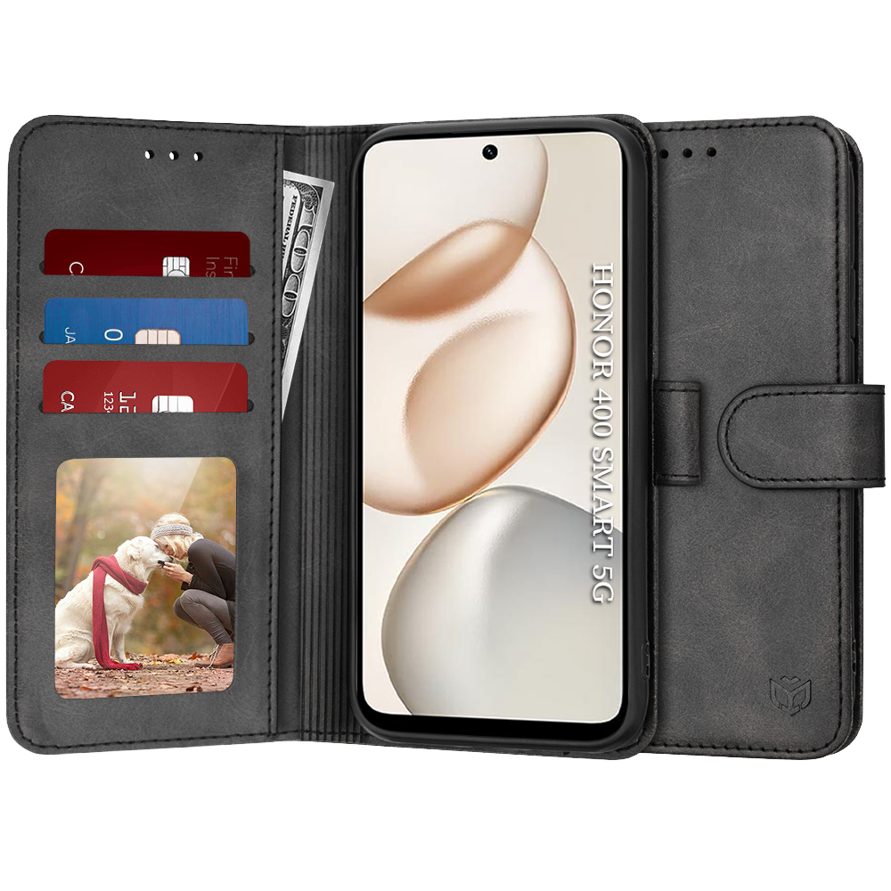 Techsuit - pouzdro diary book - Honor 400 Smart 5G / 400 Smart 4G / X7d 4G - Black