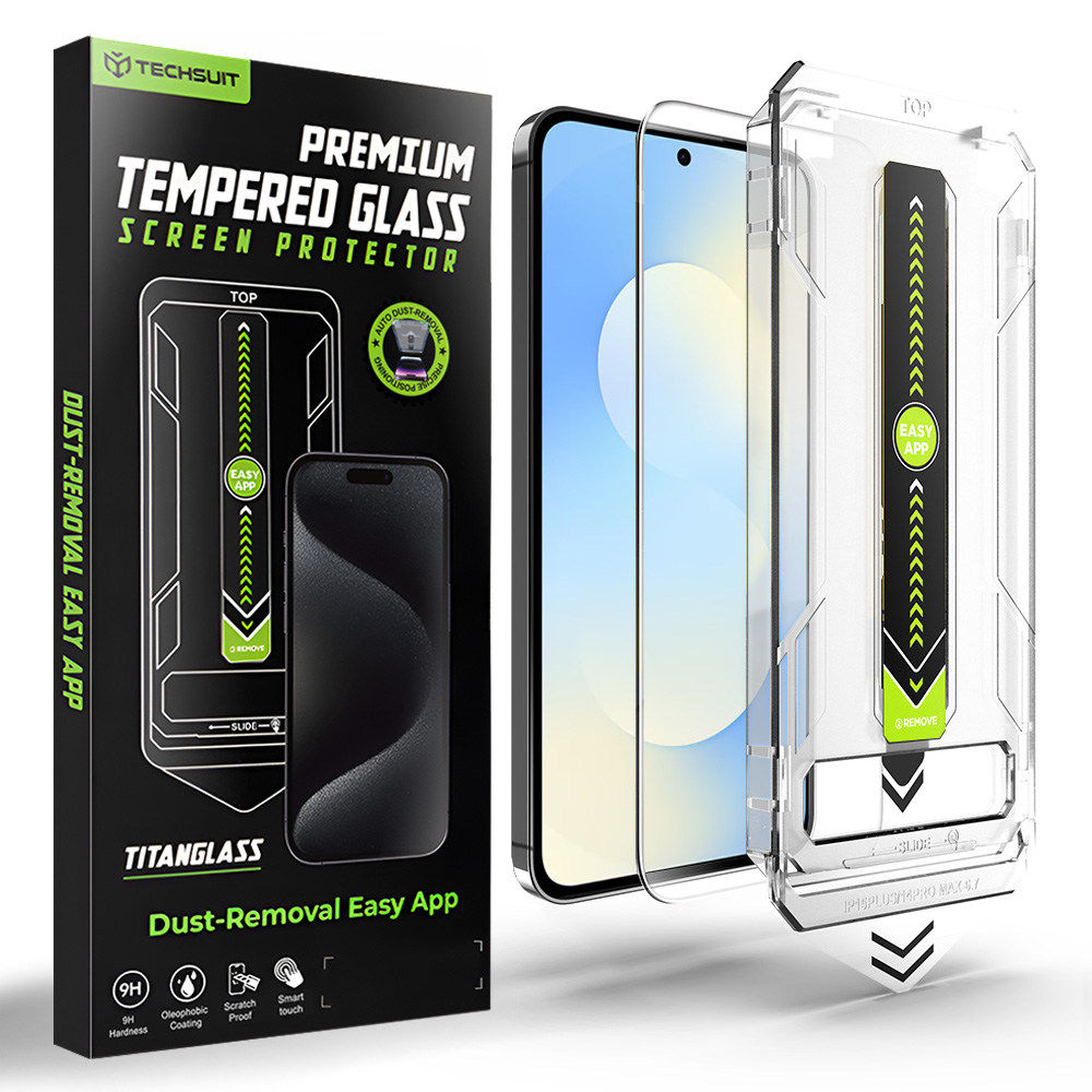 Techsuit - [kompatibilní s odemykáním otiskem prstu] TitanGlass CrystalHD - Samsung Galaxy S25 FE - čirý