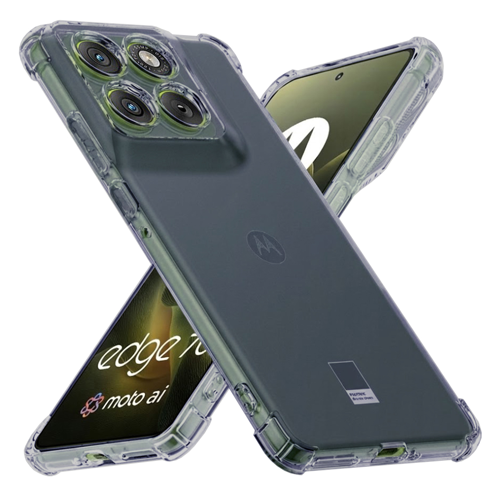 Techsuit - nárazuvzdorný průhledný silikon - Motorola Edge 70 - kouřově černá