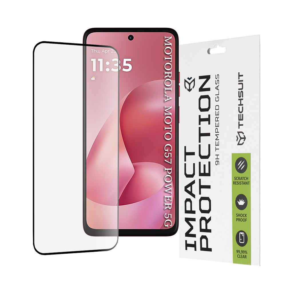 Techsuit - 111D celoplošné / celolepicí sklo - Motorola Moto G57 Power / G67 Power - černé