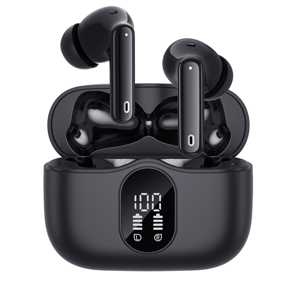 Techsuit – bezdrátová prémiová sluchátka WaveBeat 100 (CW3) – Bluetooth V5.4, 300mAh, ANC, ENC, 4 mikrofony – černá
