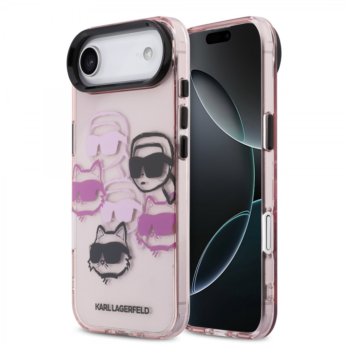 Zadní kryt Karl Lagerfeld IML Multi K&CH Heads pro iPhone Air Pink
