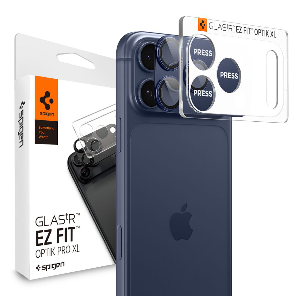 Spigen - Optik.tR EZ Fit Pro Camera Glass (2 pack) - iPhone 17 Pro - Blue