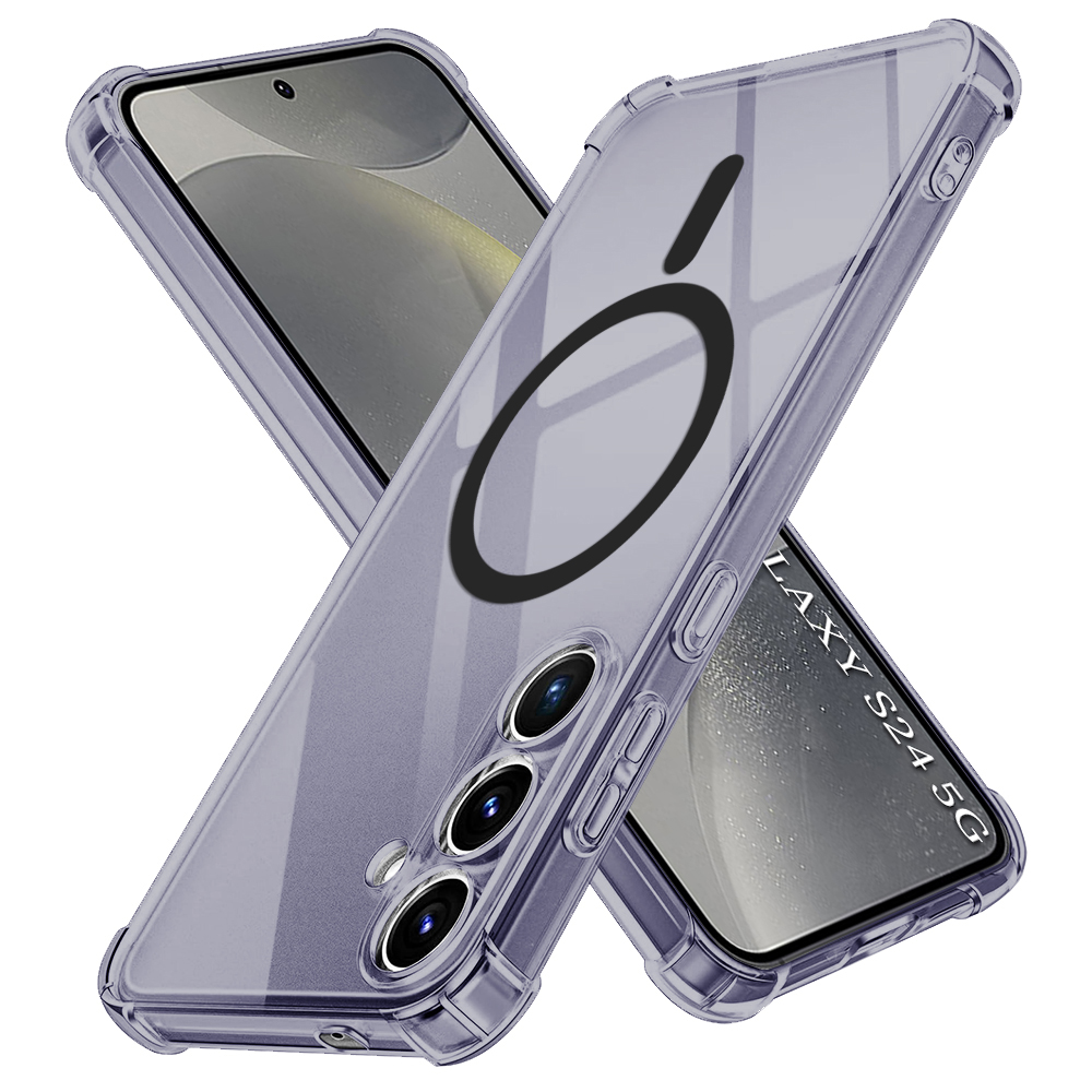Techsuit – nárazuvzdorný průhledný silikonový MagSafe – Samsung Galaxy S24 – kouřově černá