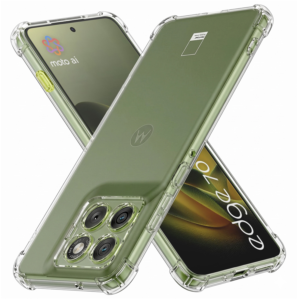 Techsuit – nárazuvzdorný průhledný silikon – Motorola Edge 70 – průhledný