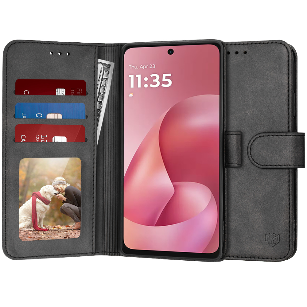 Techsuit – pouzdro typu kniha – Motorola Moto G57 Power / G67 Power – černé