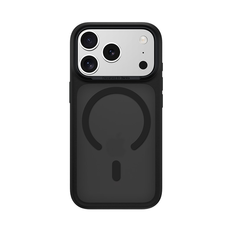 Magnetické mlhové pouzdro Benks s kovovým rámem pro iPhone 17 Pro Max, černé (s tlačítkem pro ovládání fotoaparátu)