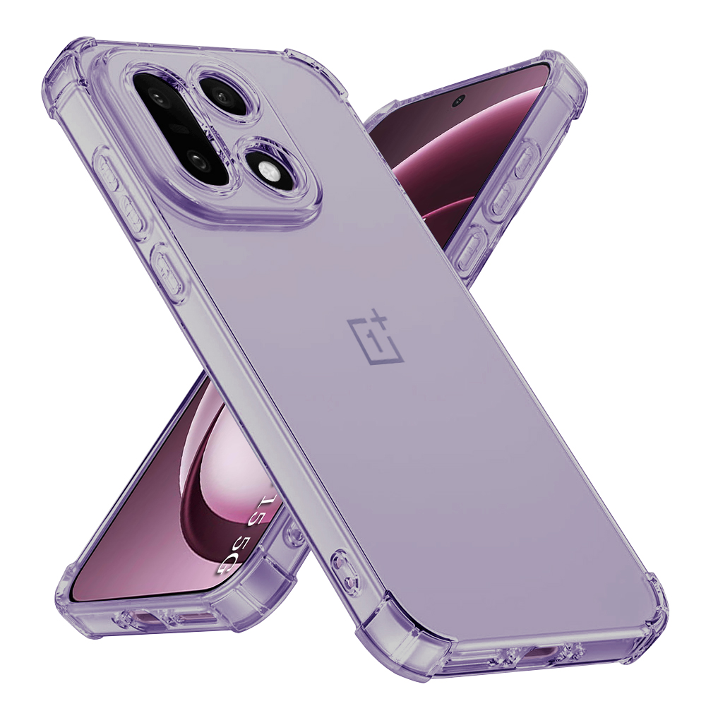 Techsuit - nárazuvzdorný průhledný silikon - OnePlus 15 - kouřově černá