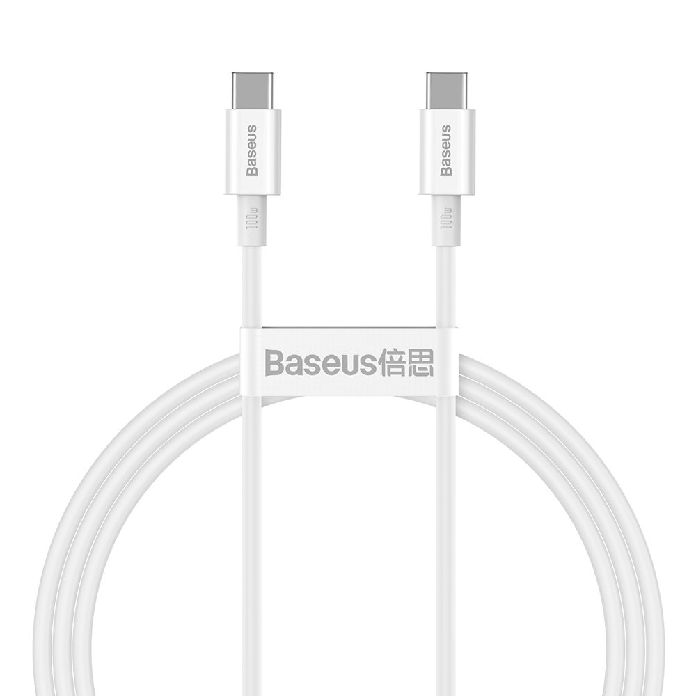Baseus – datový kabel Superior Series (CATYS-B02) – Type-C na Type-C, 100W, 1m – bílý