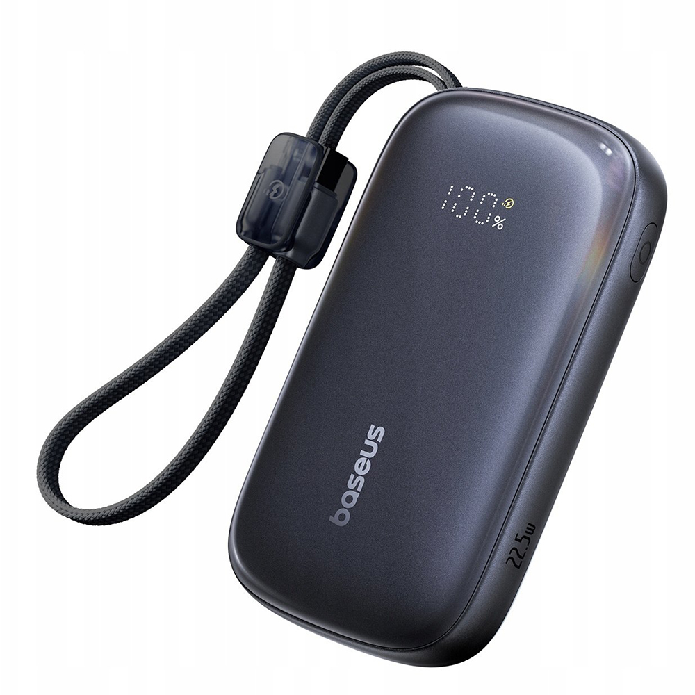 Baseus – powerbanka EnerFill FC21 Qpow 3 Ultra (E0027M00) – s odpojitelným kabelem, 20000mAh, 22.5W, USB, USB-C – Cosmic Black