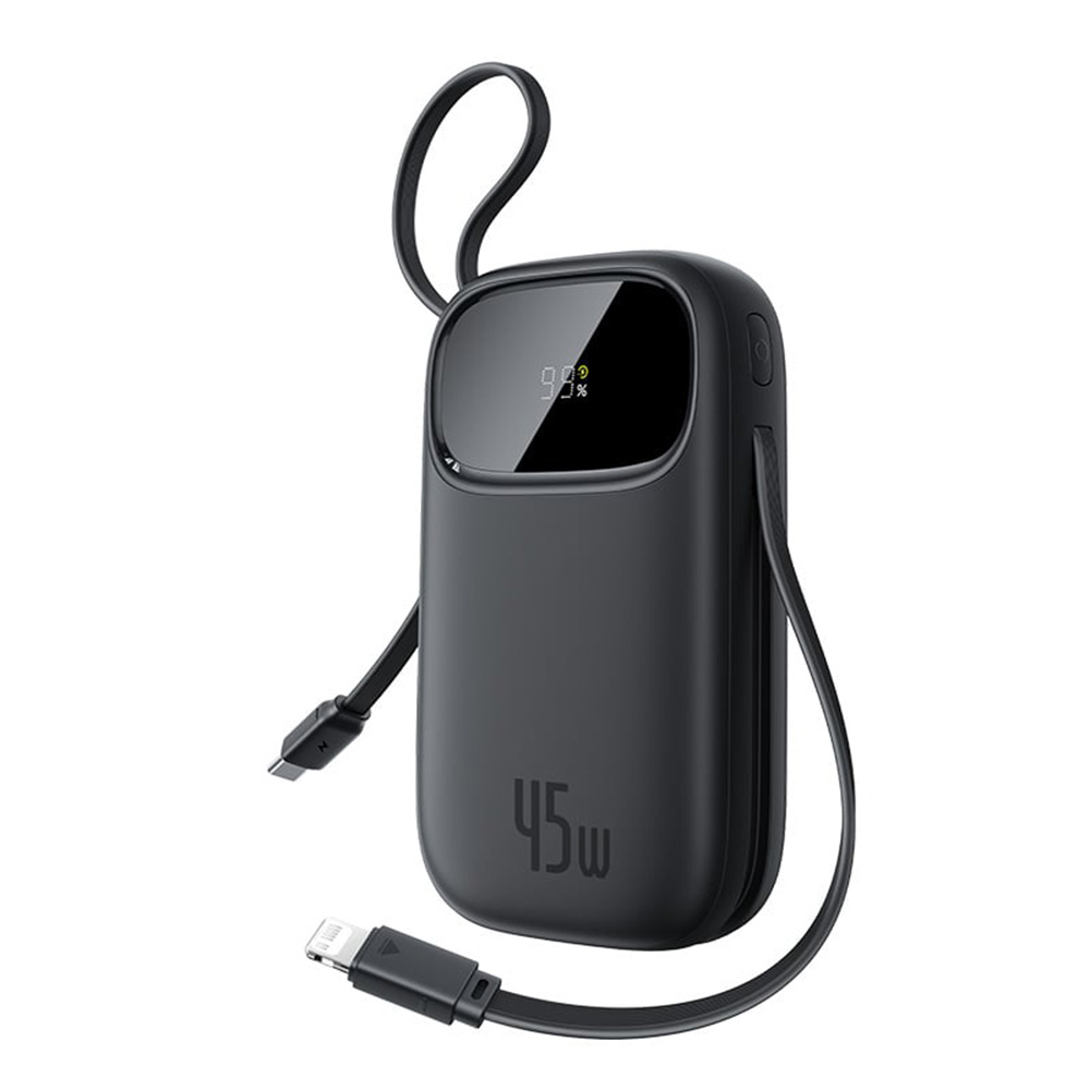 Baseus – powerbanka EnerFill FC31 Qpow 3 (E0028D00) – USB-C/Lightning kabely, 20000mAh, 45W, digitální displej – Cosmic Black