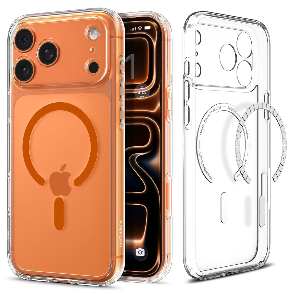 Spigen - Ultra Hybrid MagSafe - iPhone 17 Pro Max - průhledný / oranžový
