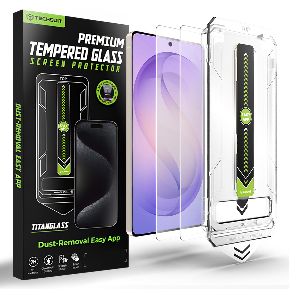 Techsuit - [kompatibilní s odemykáním otiskem prstu] TitanGlass CrystalHD (2 balení) - Samsung Galaxy S26 Ultra - čirý