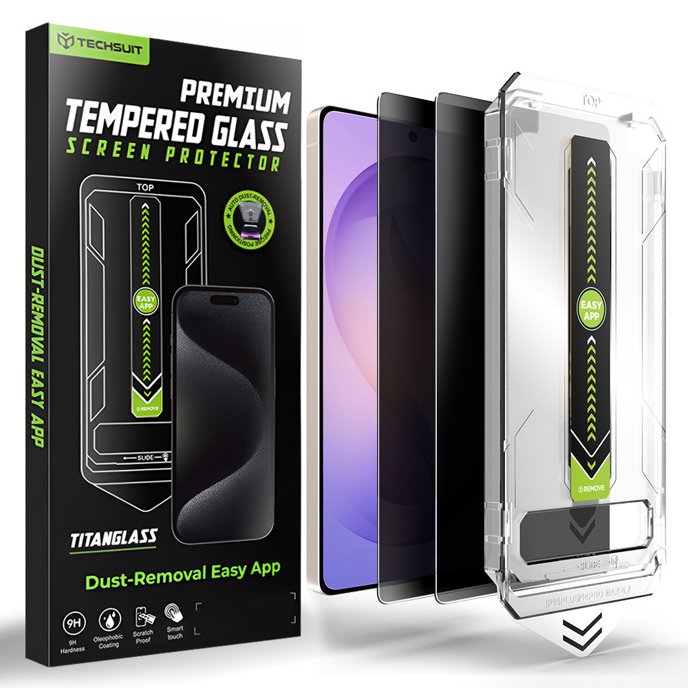 Techsuit - [kompatibilní s odemykáním otiskem prstu] TitanGlass CrystalHD (2 kusy) - Samsung Galaxy S26 Ultra - ochrana soukromí