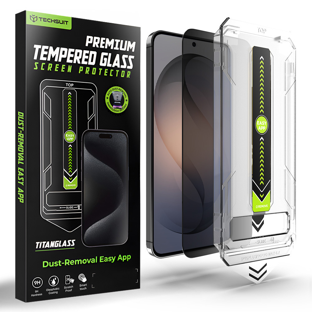 Techsuit - [kompatibilní s odemykáním otiskem prstu] TitanGlass CrystalHD - Samsung Galaxy S26 - Privacy