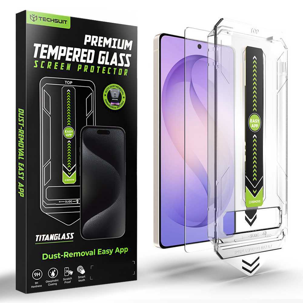 Techsuit - [kompatibilní s odemykáním otiskem prstu] TitanGlass CrystalHD - Samsung Galaxy S26 Ultra - čirý