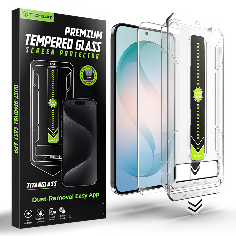 Techsuit - [kompatibilní s odemykáním otiskem prstu] TitanGlass CrystalHD - Samsung Galaxy S26 Plus - čirý
