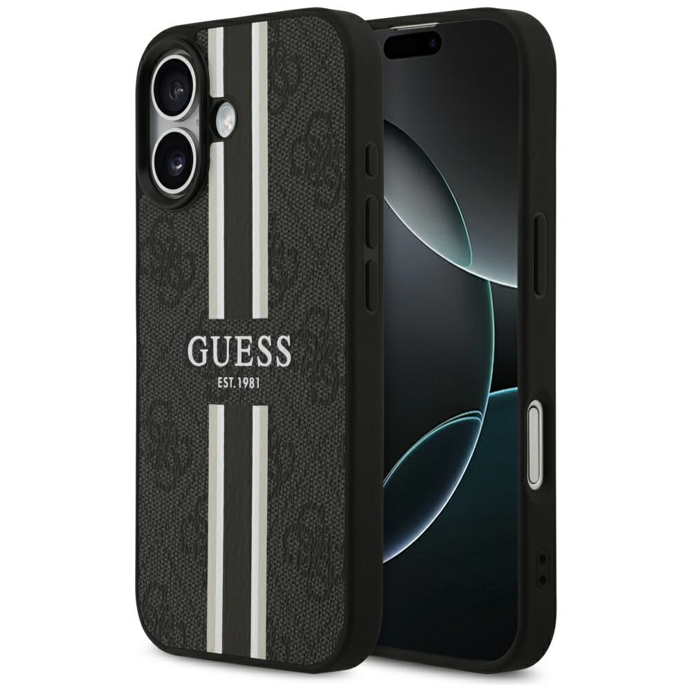 Guess - pevné pouzdro 4G Printed Stripes MagSafe (GUHMP17SP4RPSK) - iPhone 17 - černé
