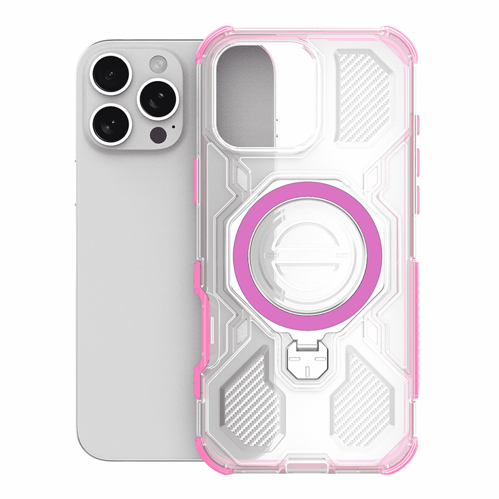 Techsuit – Carbon Shield PRO – OnePlus 15 – růžový průhledný