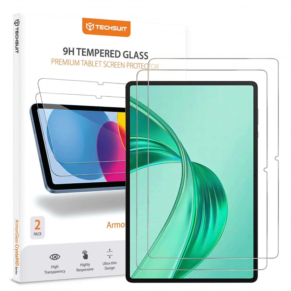 Techsuit - ArmorGlass CrystalHD (2 ks) - Honor Pad X8a / Oppo Pad (2022) / Xiaomi Pad 6 / Pad 6 Pro - čirá