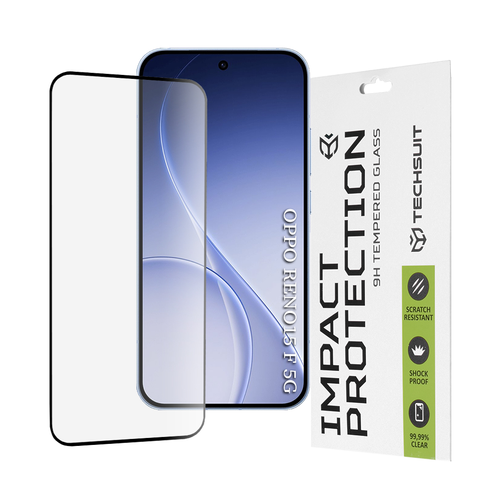 Techsuit - 111D celoplošné / celolepené sklo - Oppo Reno 15F / Reno15 FS 5G - černé