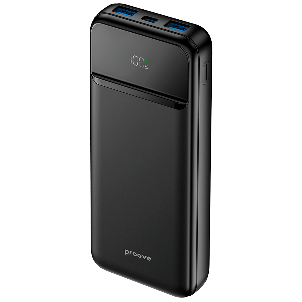 Proove - Powerbanka Illuminator 2 (PBIP10212201) - Type-C, 2x USB, s LED displejem, rychlé nabíjení, 22,5 W, 10000 mAh - černá