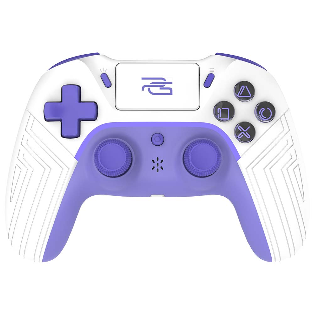 Proove - bezdrátový ovladač Skadi (WGSK00022016) - ergonomický, USB-C, AUX, touchpad, PS4, PC, Android, 600 mAh - bílá/fialová