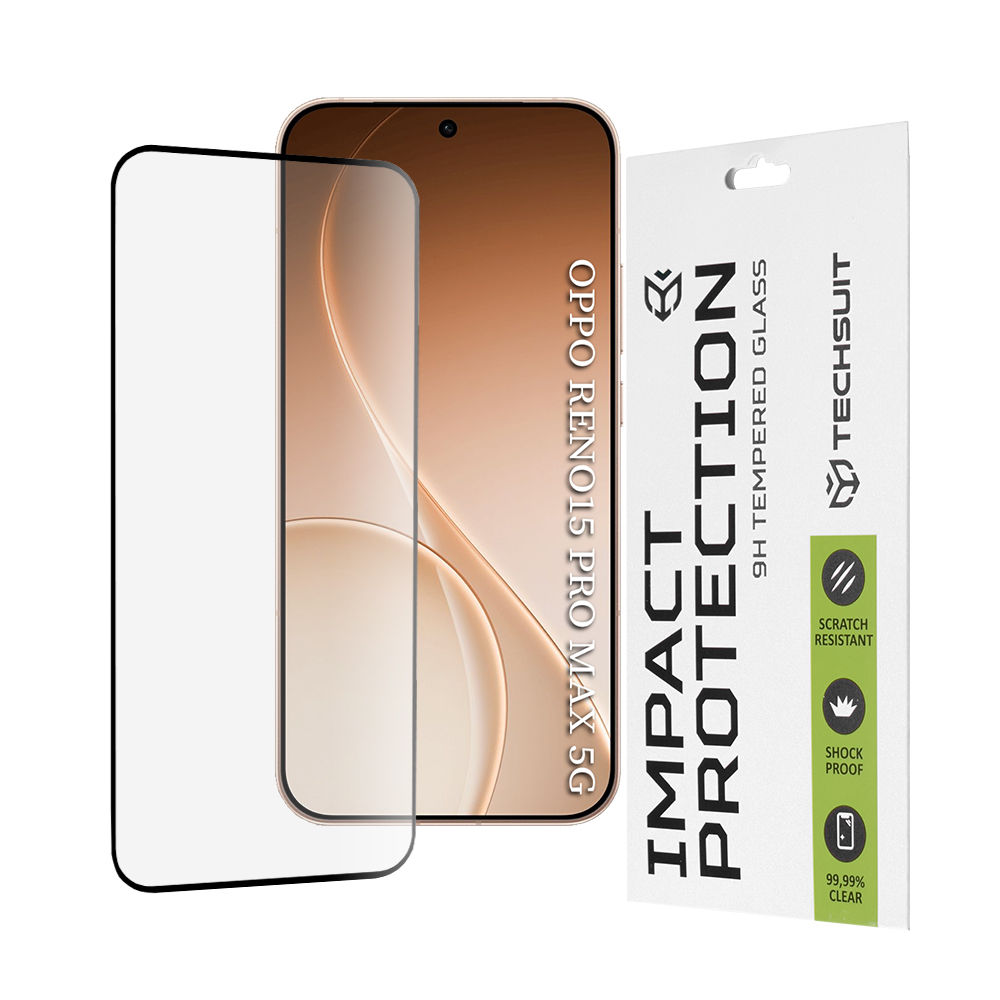 Techsuit - 111D celoplošné / celolepící sklo - Oppo Reno15 Pro Max - černé