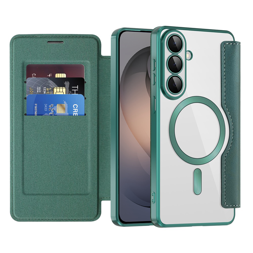 Techsuit SmartMag knížkové pouzdro Samsung Galaxy S26 zelená