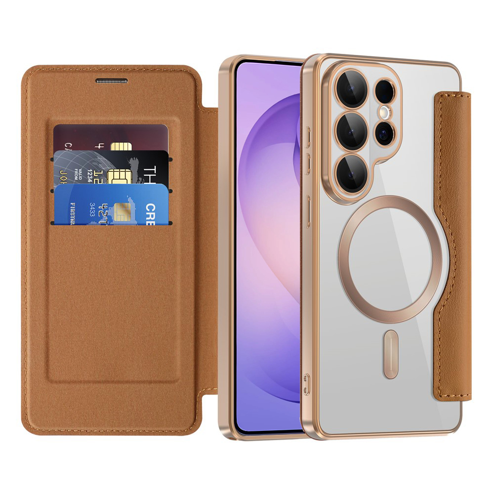 knížkové pouzdro Techsuit SmartMag pro Samsung Galaxy S26 Ultrahnědá