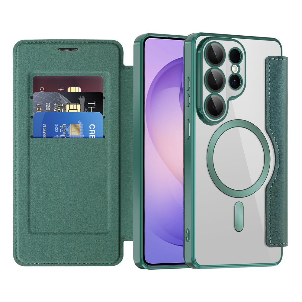 Techsuit SmartMag knížkové pouzdro Samsung Galaxy S26 Ultra zelená