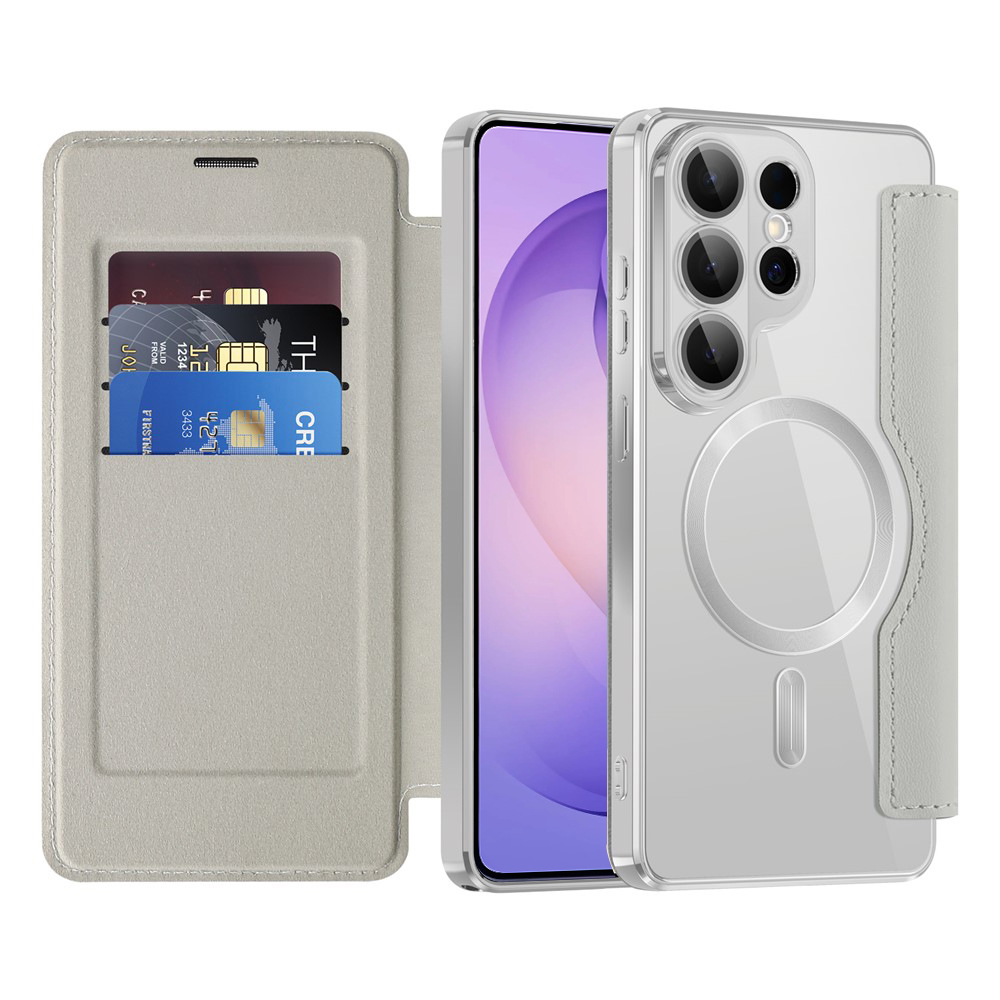 Techsuit SmartMag knížkové pouzdro pro Samsung Galaxy S26 Ultrašedá