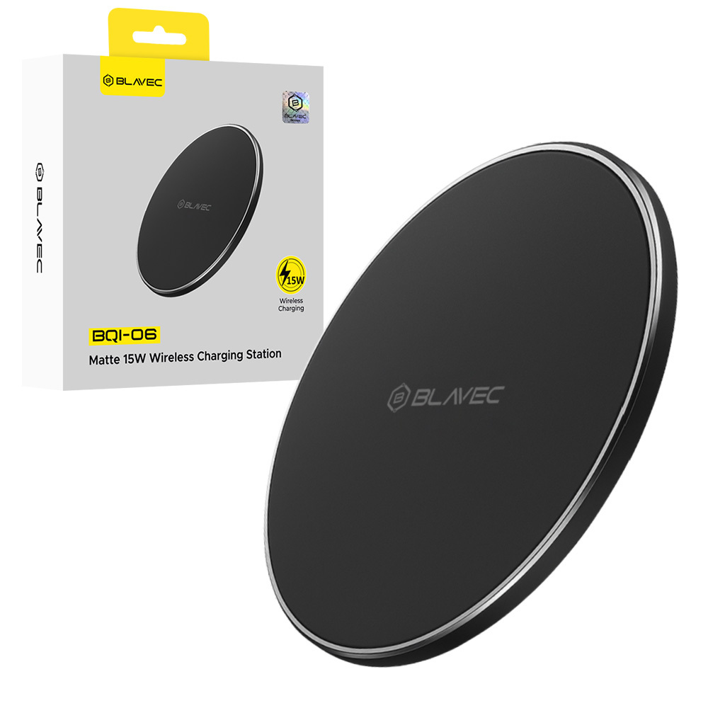 Bezdrátová nabíječka Blavec BQI-06 Qi 15W UniCharge (BQI06-QIB) matte black