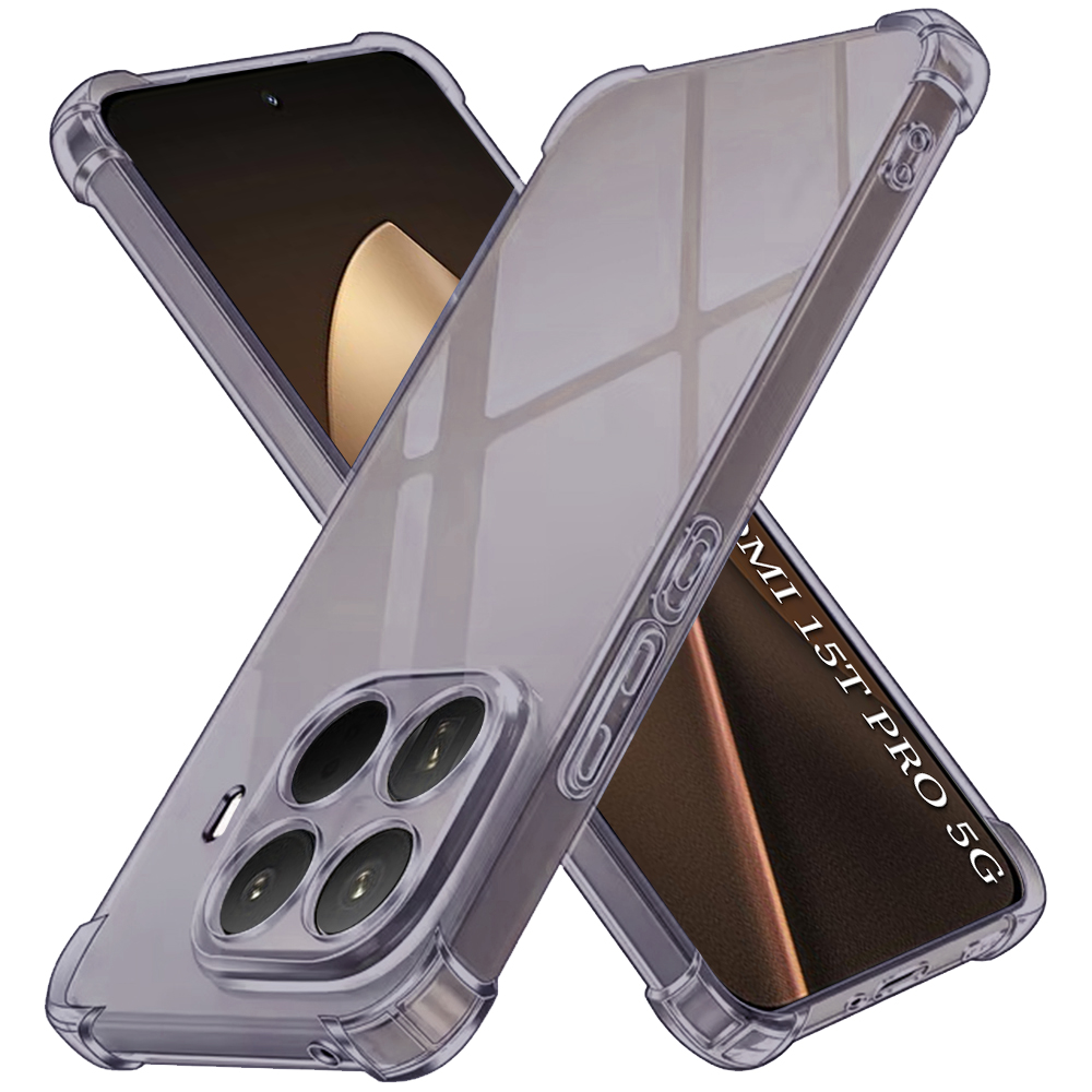 Techsuit - nárazuvzdorný průhledný silikon - Xiaomi 15T Pro - kouřově černá