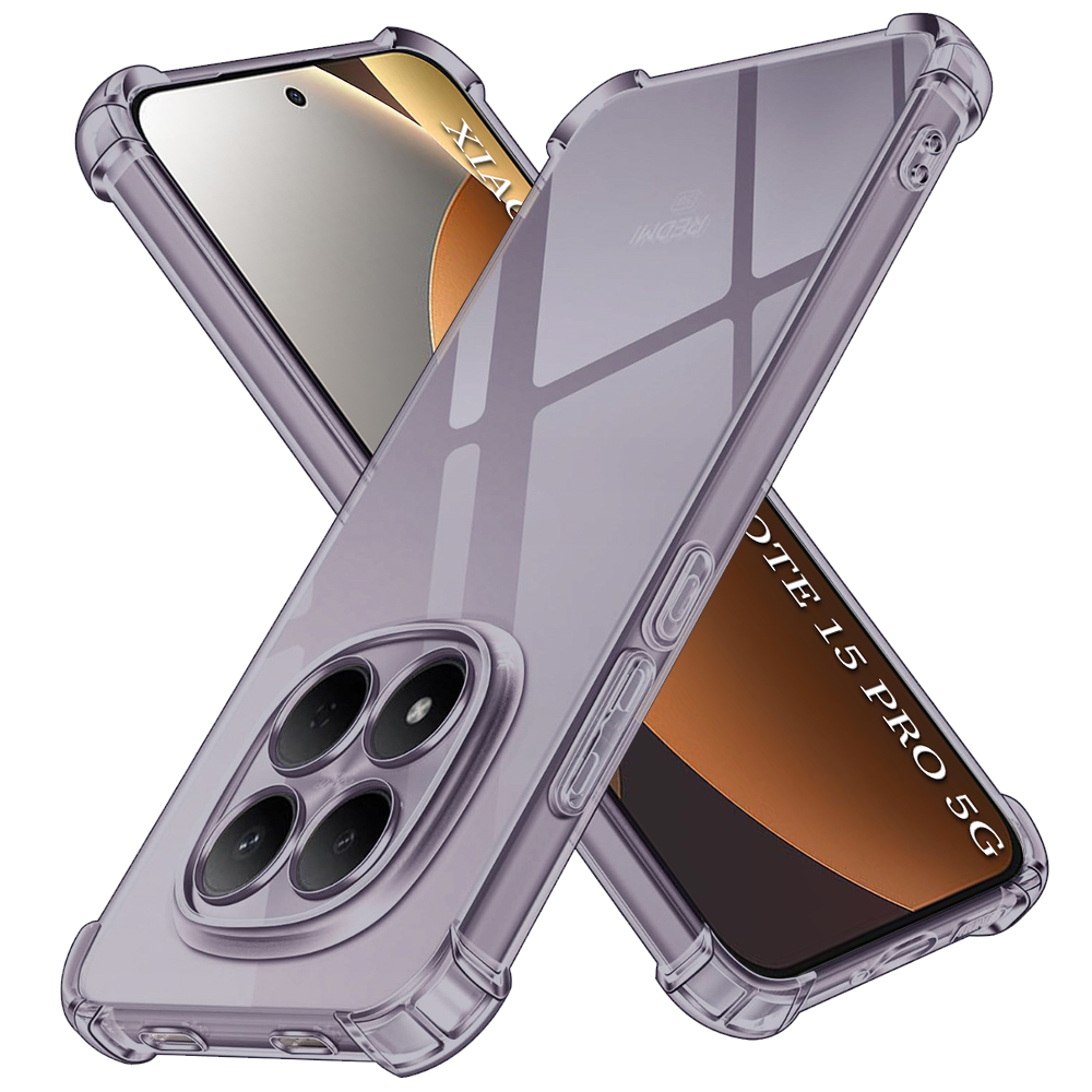 Techsuit - nárazuvzdorný čirý silikon - Xiaomi Redmi Note 15 Pro 5G - Smoke Black