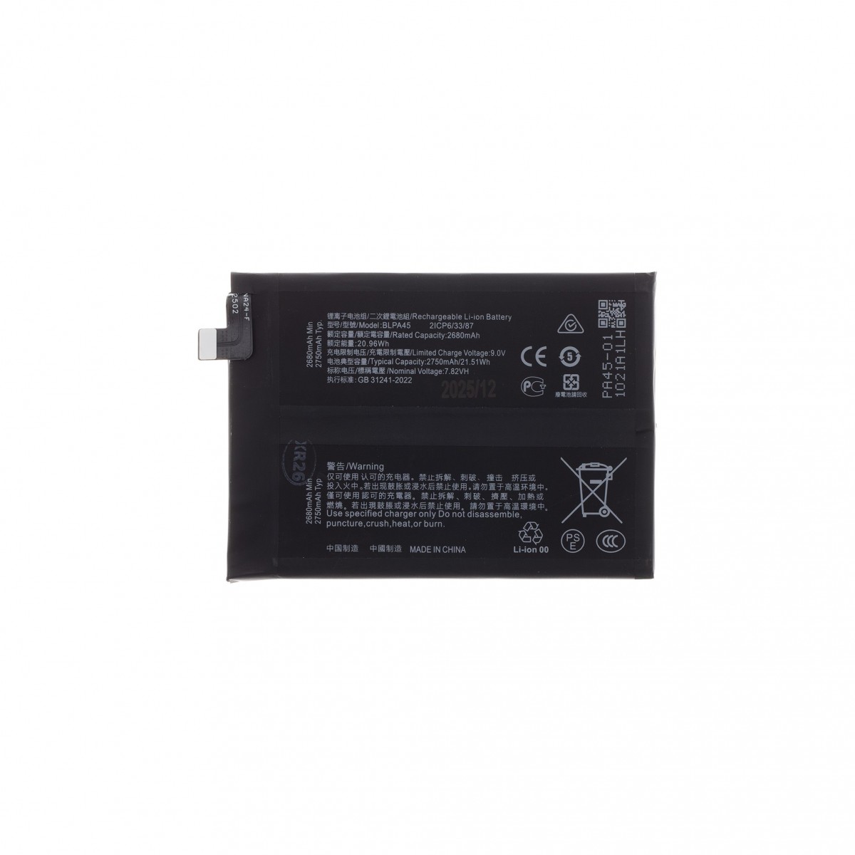 Baterie BLPA45 pro OnePlus Nord CE 4 5500mAh Li-Ion (OEM)