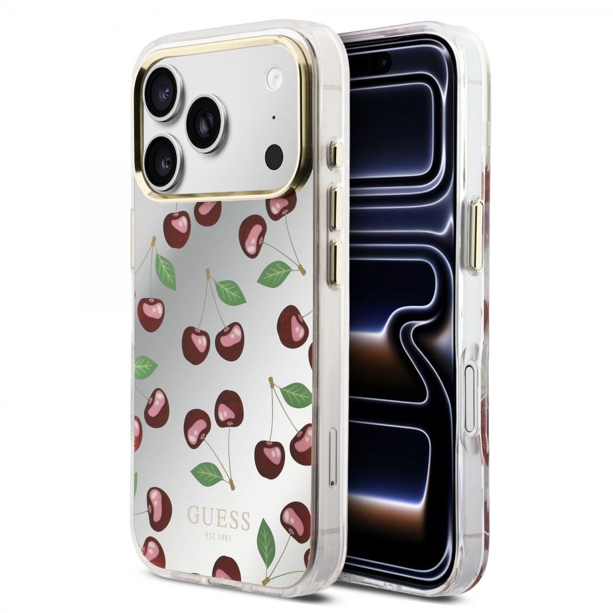 Zadní kryt Guess TPU Glitter Cherry MagSafe pro iPhone 17 Pro