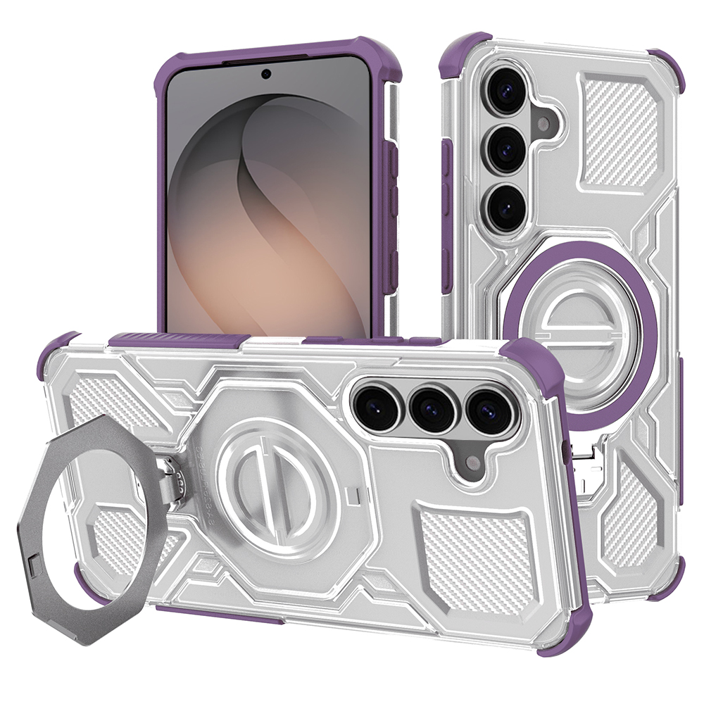 Techsuit - Carbon Shield PRO - Samsung Galaxy S26 - Fialová transparentní