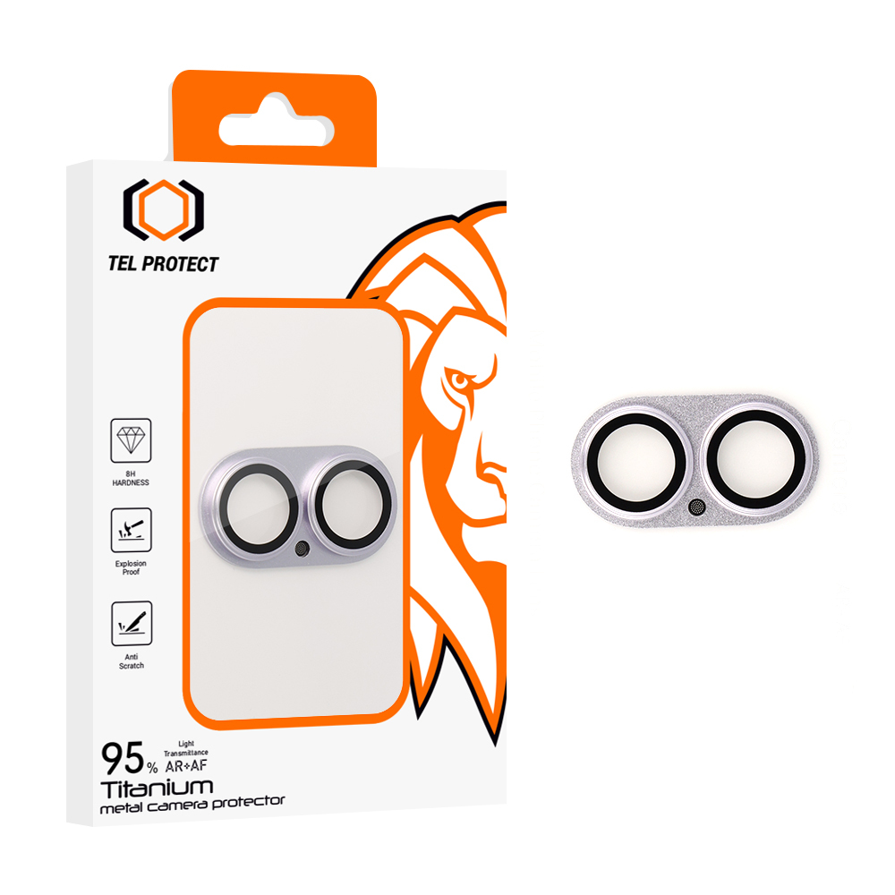 Tvrzené sklo Tel Protect 95% AR+AF Full Metal Camera Protector na fotoaparát pro iPhone 17 purple