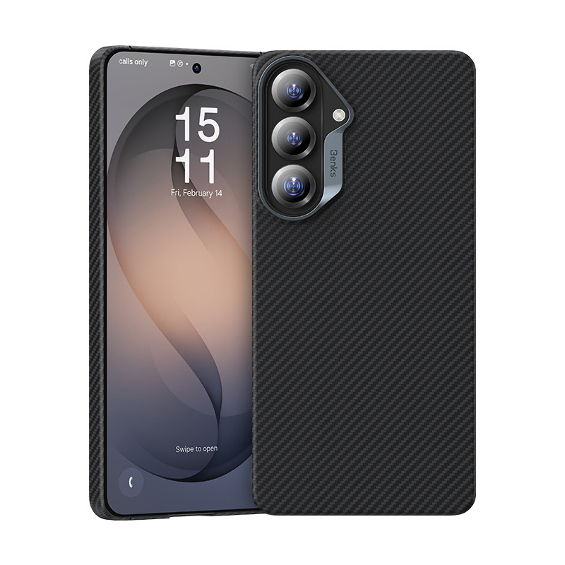 Magnetický kryt s kovovým rámečkem Benks Armor Air Kevlar 600D pro Samsung Galaxy S26 - černý