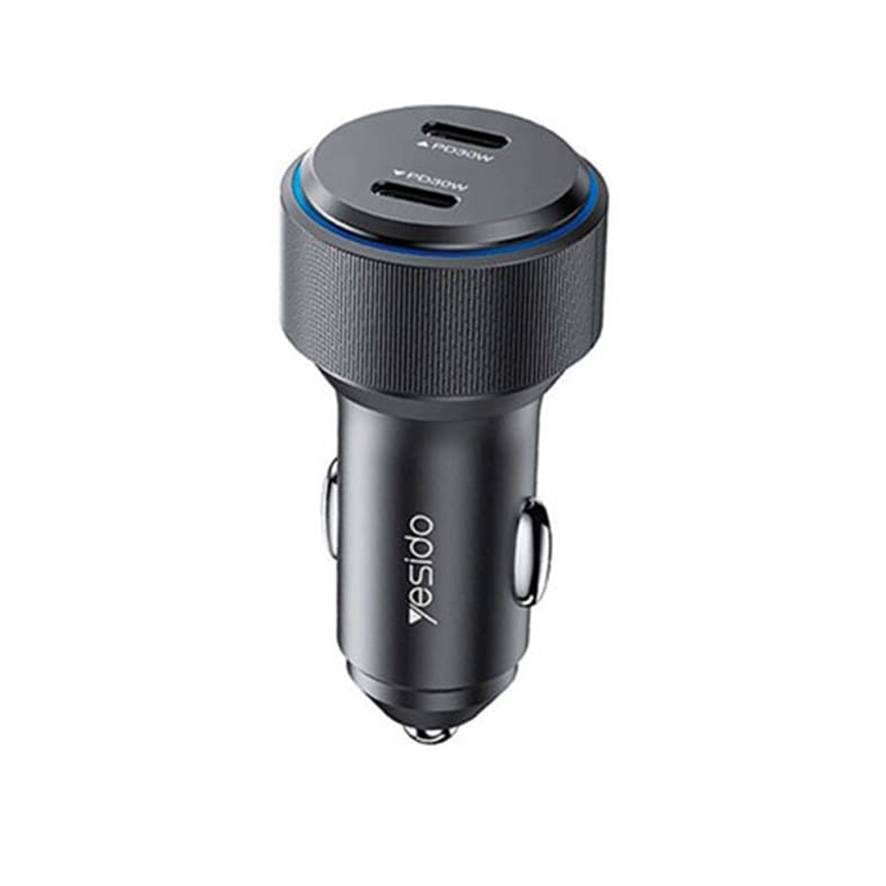 Yesido - Autonabíječka (Y48) - 2x Type-C, Rychlé nabíjení, 60W - Černá