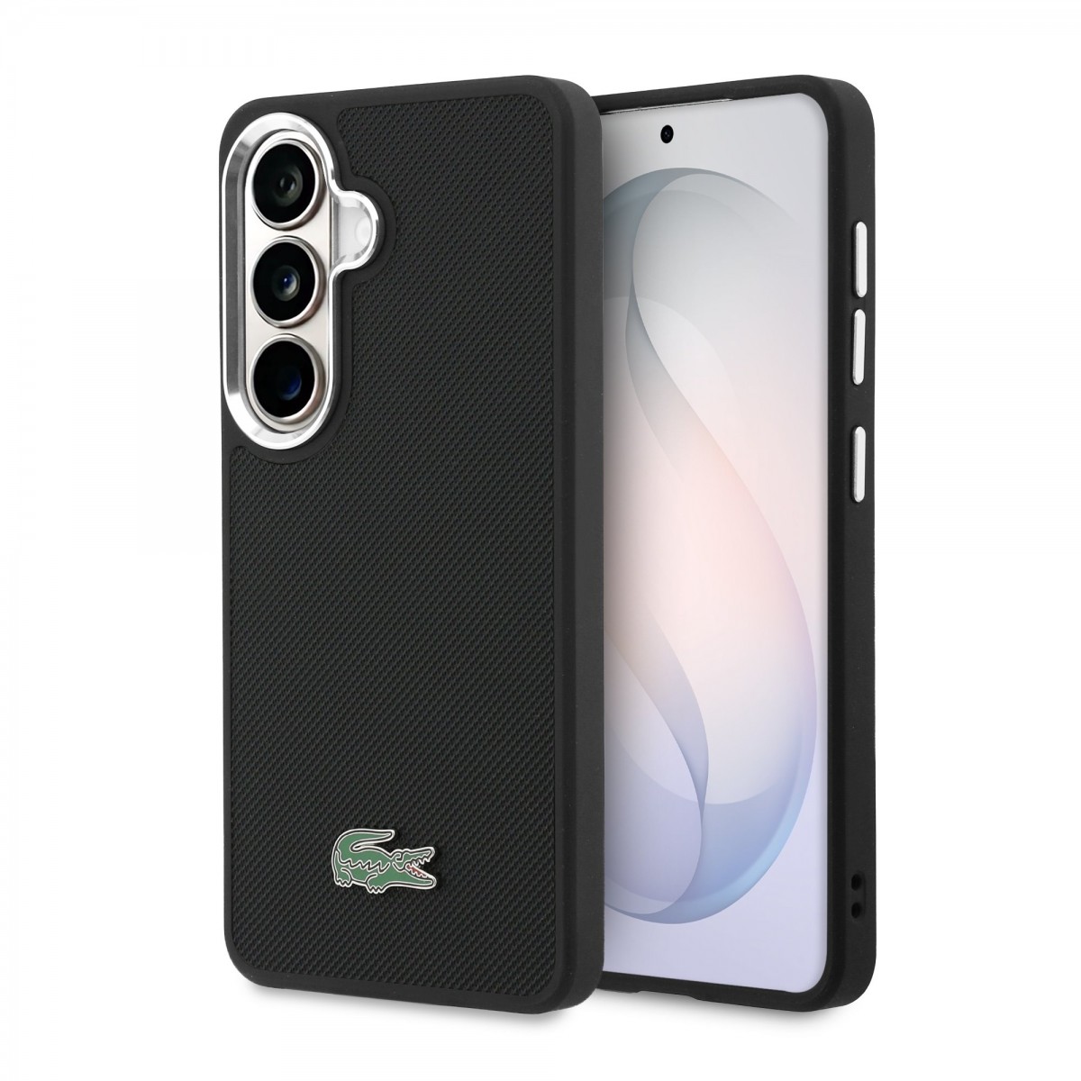 Zadní kryt Lacoste Petit Pique Metal Logo Magnetic pro Samsung Galaxy S26+ černý