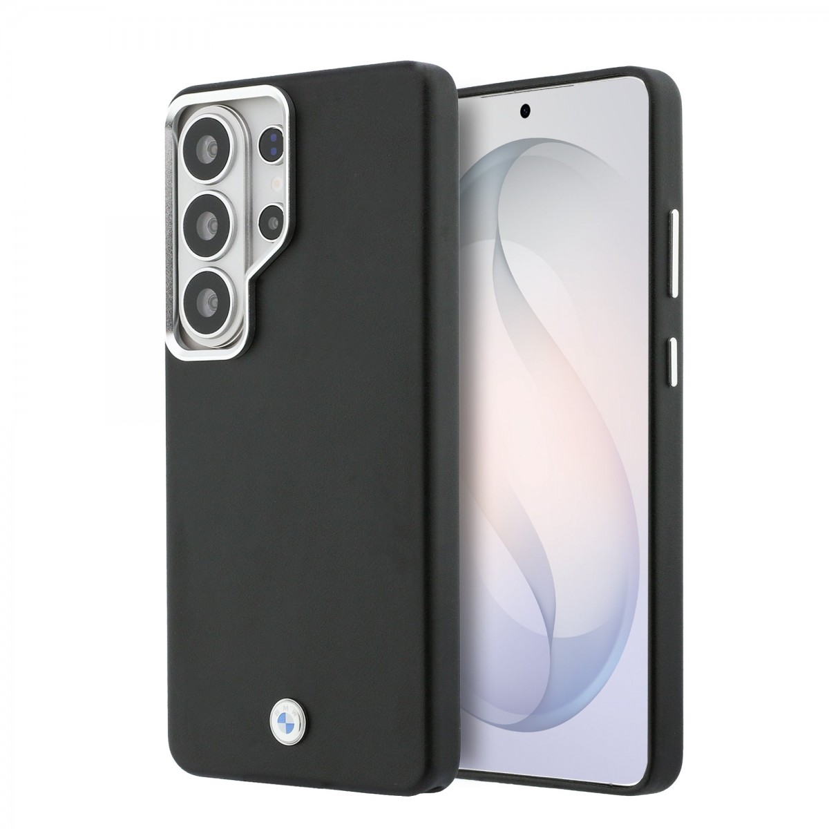 Zadní kryt BMW Signature PU Leather Metal Logo Magnetic pro Samsung Galaxy S26 Ultra černý