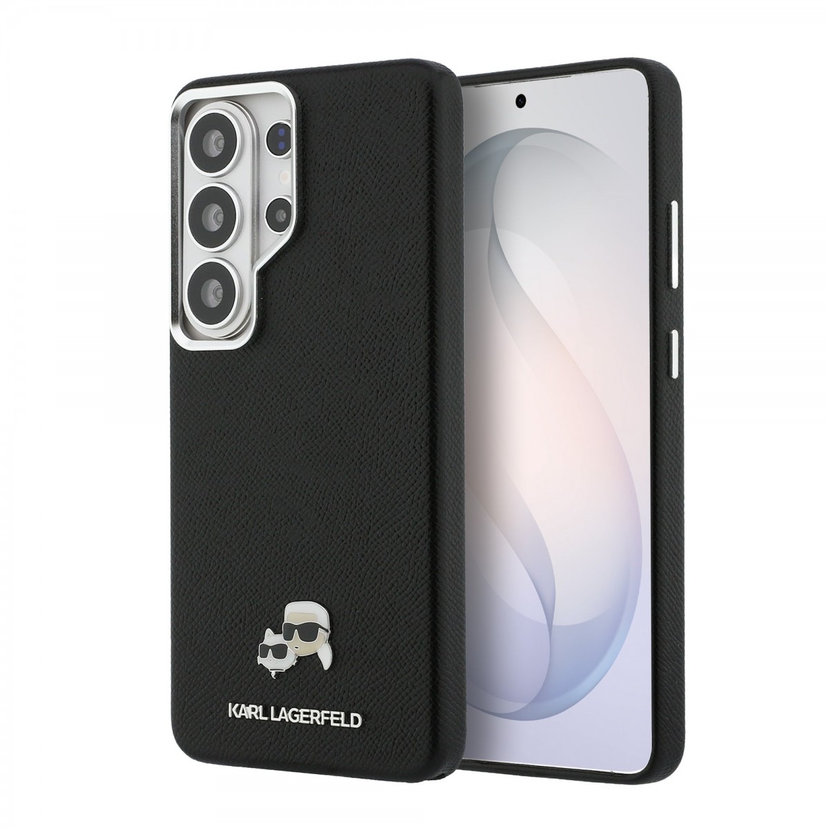 Zadní kryt Karl Lagerfeld Grained PU Leather K&CH Heads Magnetic pro Samsung Galaxy S26 Ultra černý