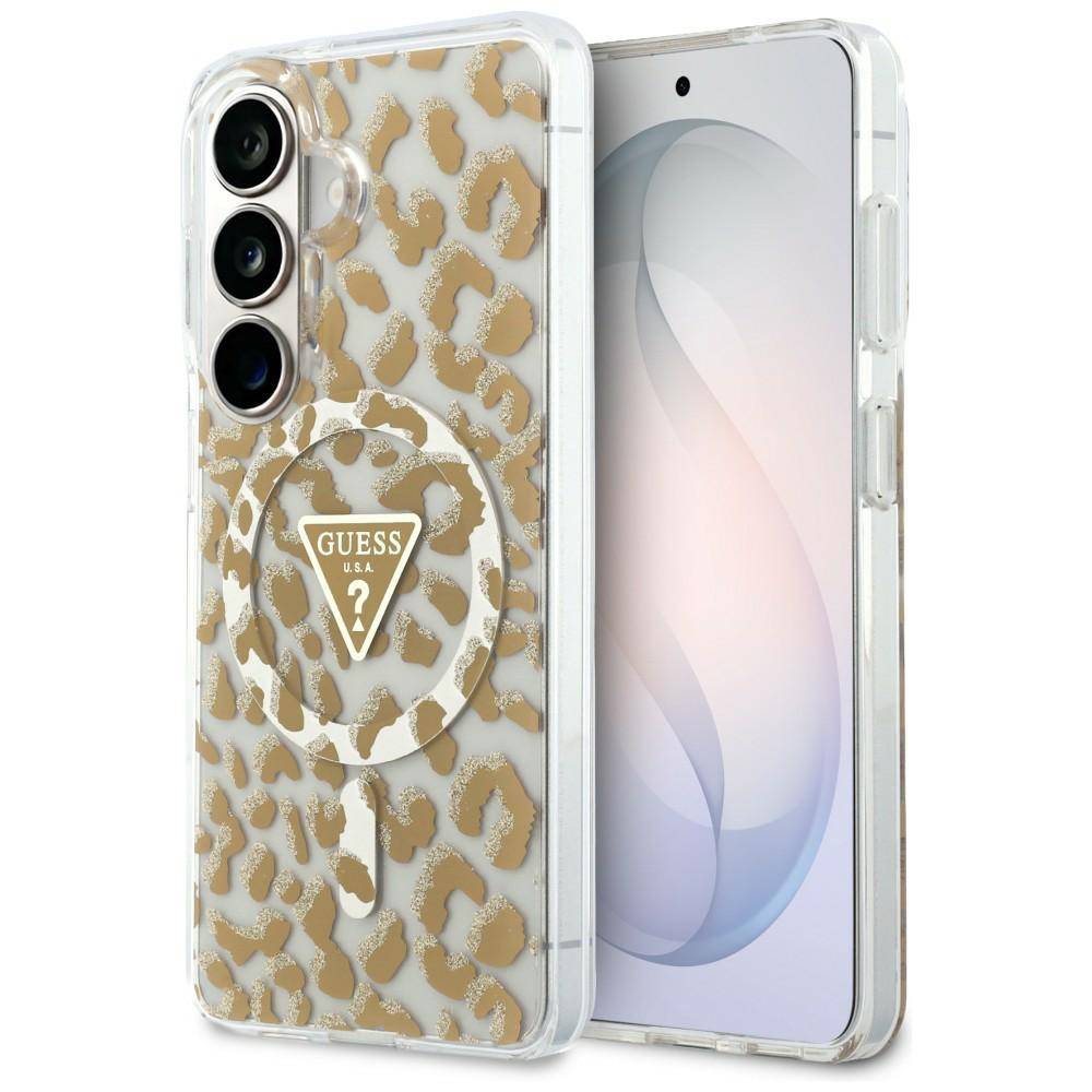 Guess - Kryt IML Leopard Print Triangle (GUHMS26SHLEGTGLW) - Samsung Galaxy S26 - hnědý