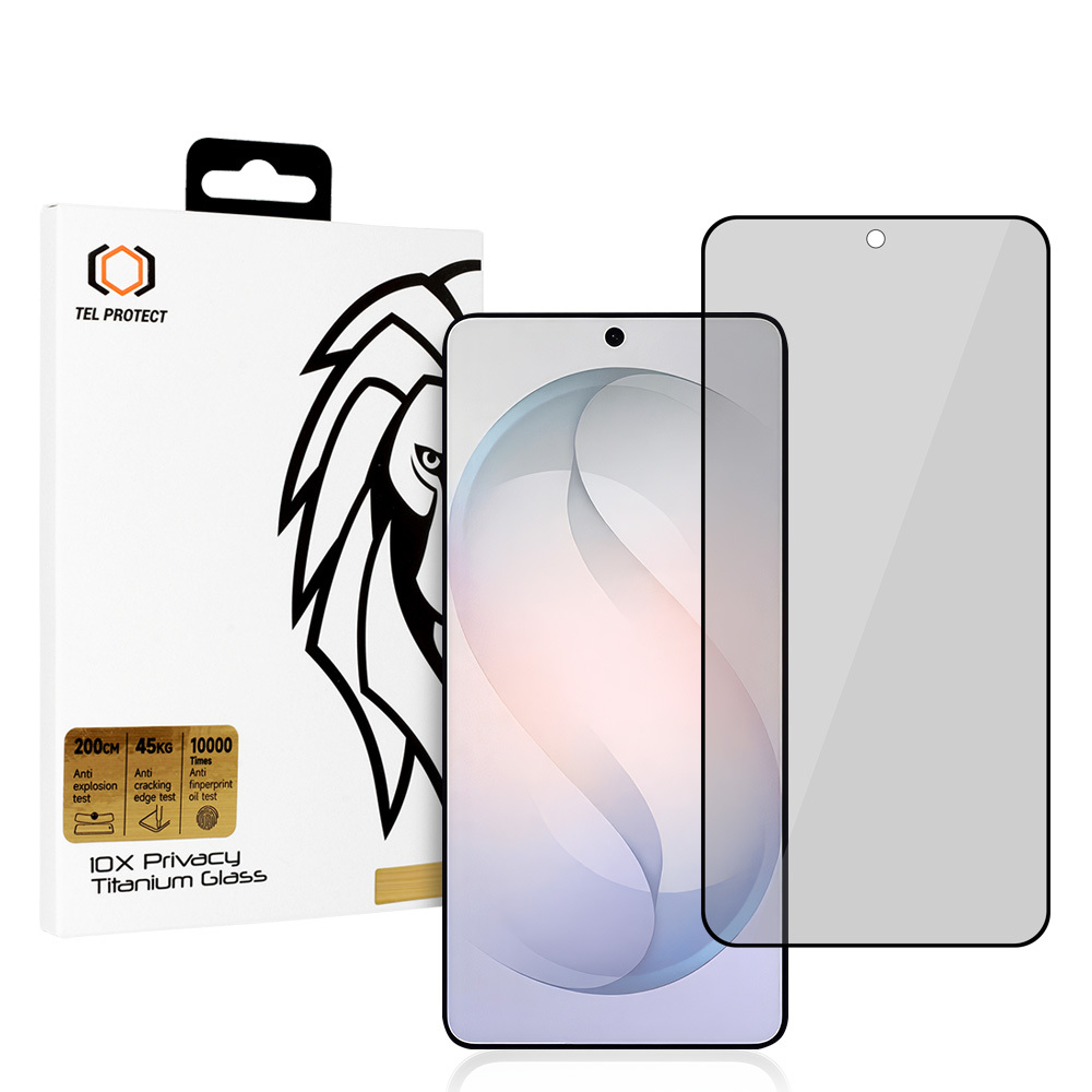 Privátní tvrzené sklo Tel Protect 10X Privacy Titanium pro Samsung Galaxy S26 Plus