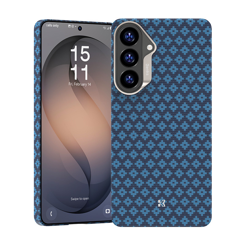 Kryt Benks Magnetic Armor Air Armor Grid Kevlar s kovovým rámečkem 600D (A048) pro Samsung Galaxy S26 modrý