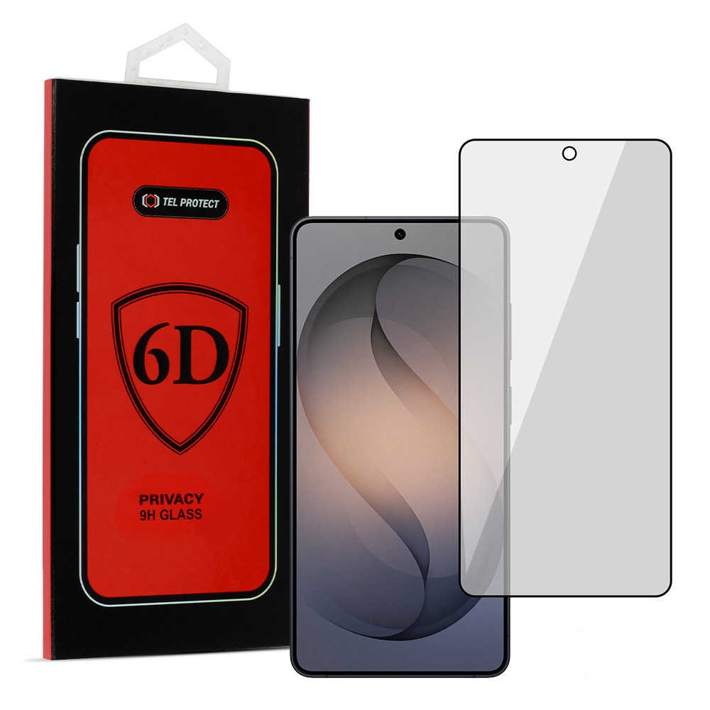 Tvrzené sklo Tel Protect Full Glue 6D Privacy pro SAMSUNG GALAXY S26 ULTRA černé (s podporou čtečky otisků)