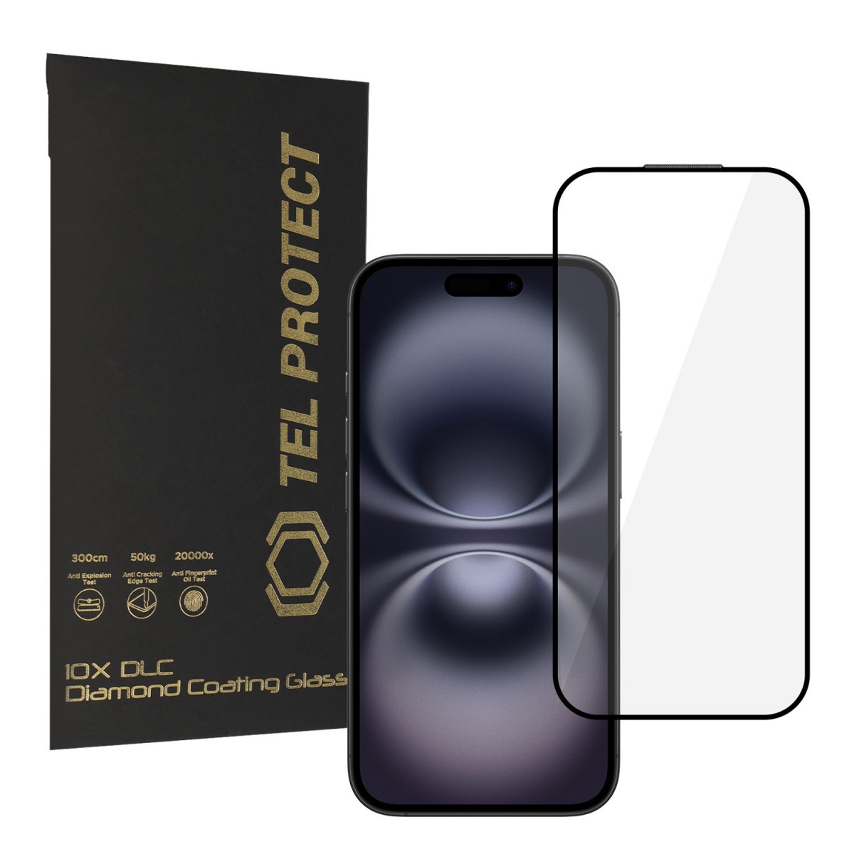 Tvrzené sklo Tel Protect 10X HD DLC s diamantovou vrstvou pro iPhone 16/15